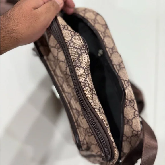 Brown Patterned Messenger Bag - Picture 3 of 4